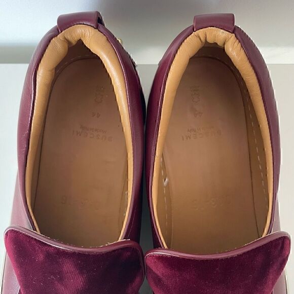 Buscemi Red Velvet Shoes Loafers Slip On Leather Mens Size 44 (US 11) - Picture 8 of 10